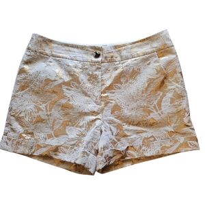 Ted Baker Beige Floral High Waist Shorts Size 2